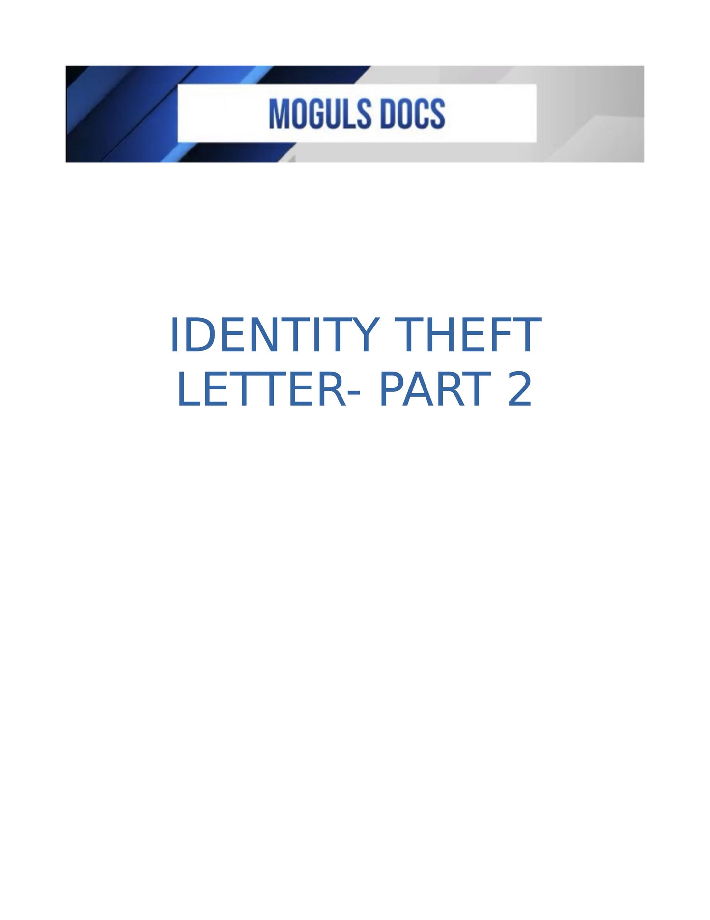 Identity Theft Letter - Part 2