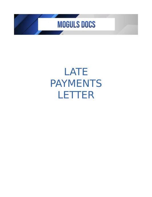 Late Payments Letter