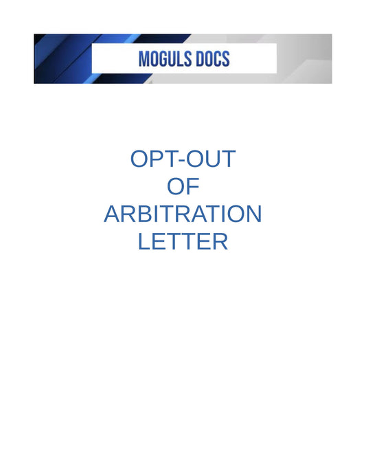 Opt-out of Arbitration Letter