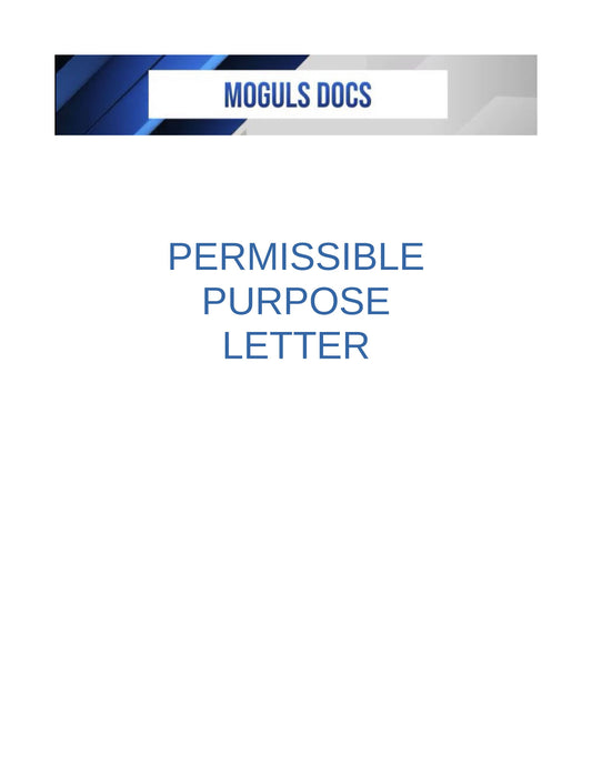 Permissible Purpose Letter